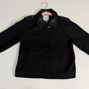 Joie Black Utility Jacket with Leather Accents